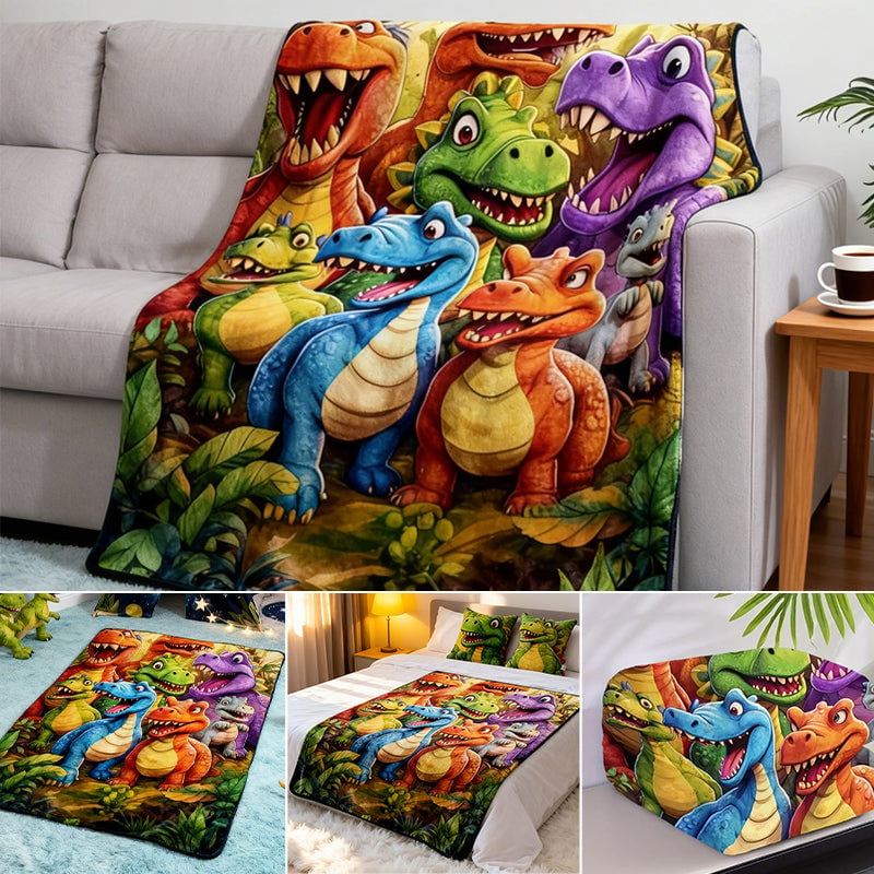 Flannel Dinosaur Nap Blanket🦖