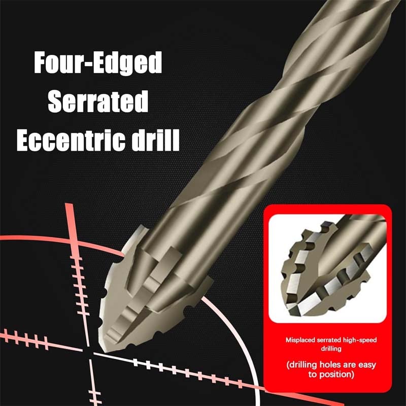 Practical Four Blade Serrated Eccentric Drill