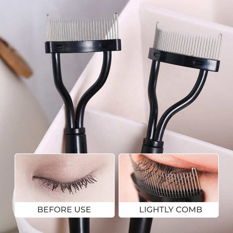 Portable Semi-Curved Steel Pin Eyelash Comb