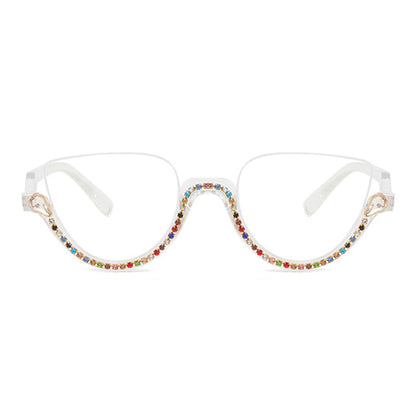Cat-eye White-Diamond Eyeglasses for Women
