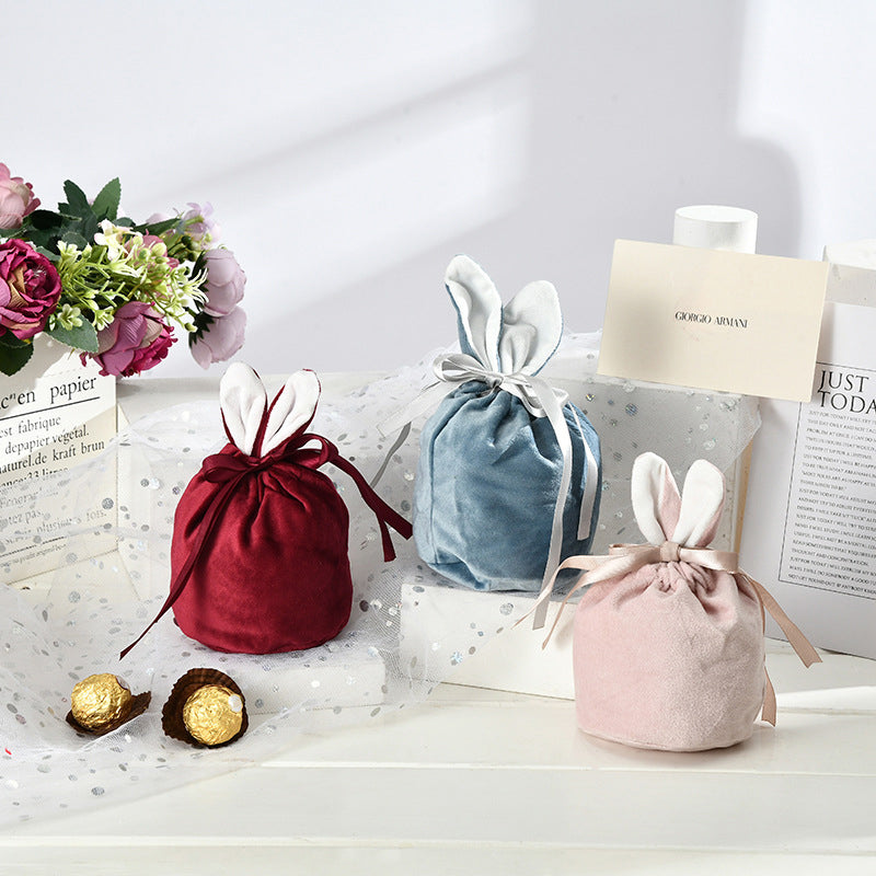 Easter Bunny Velvet Basket