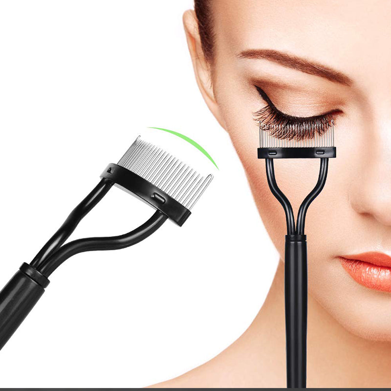 Portable Semi-Curved Steel Pin Eyelash Comb