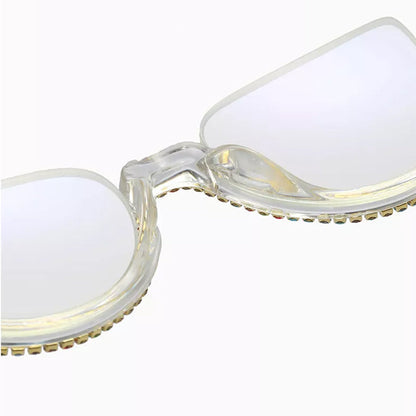 Cat-eye White-Diamond Eyeglasses for Women