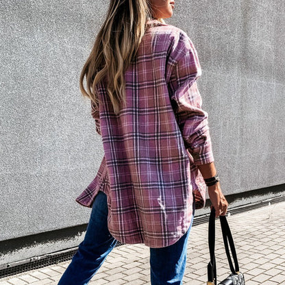 Women's Casual Plaid Coat