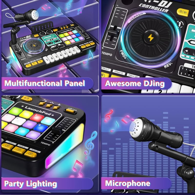 Kids DJ Mixer Table With Microphone