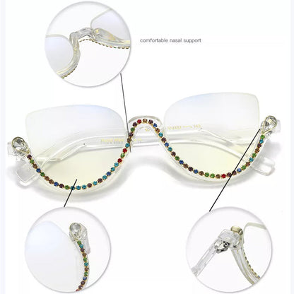 Cat-eye White-Diamond Eyeglasses for Women