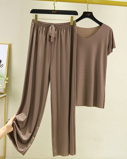 Ice Silk Pajama Two-piece Set