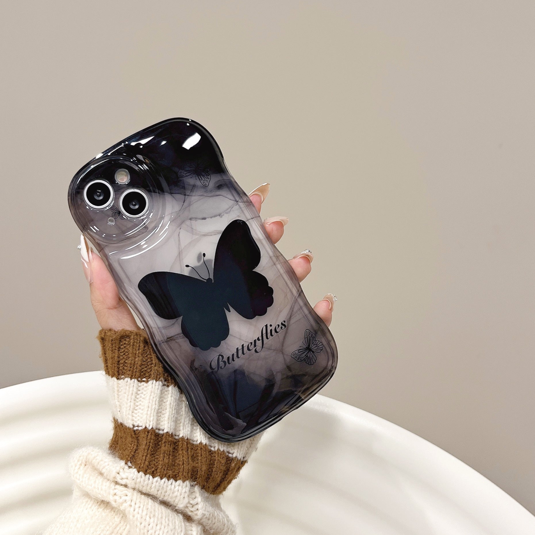 Shockproof Wave Edge Butterfly Case for iPhone