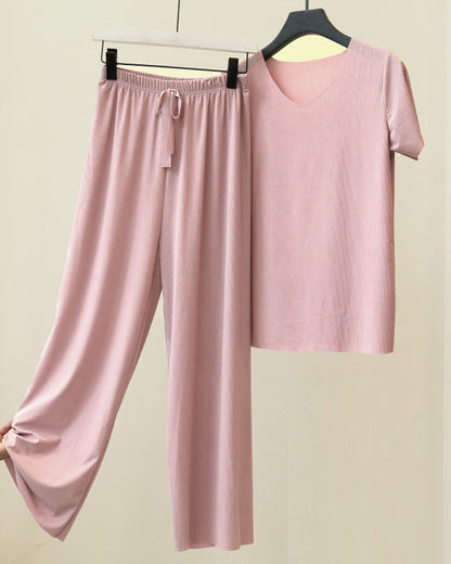 Ice Silk Pajama Two-piece Set