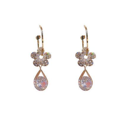 Fashion Flower Crystal Earrings