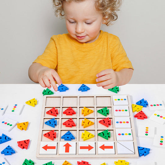Wooden Table Color Direction Game For Kids