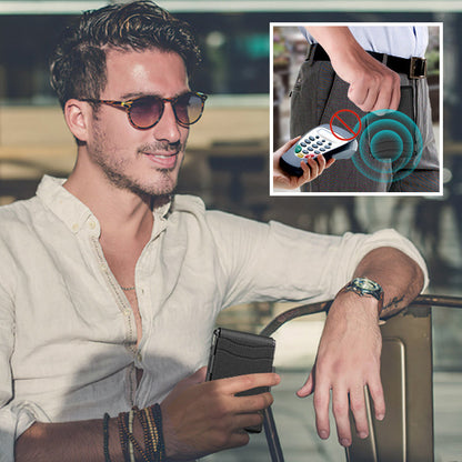 Men's Business Style Pu Leather Card Slots for AirTag