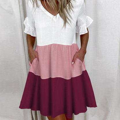 Ruffle Pattern Casual Dress