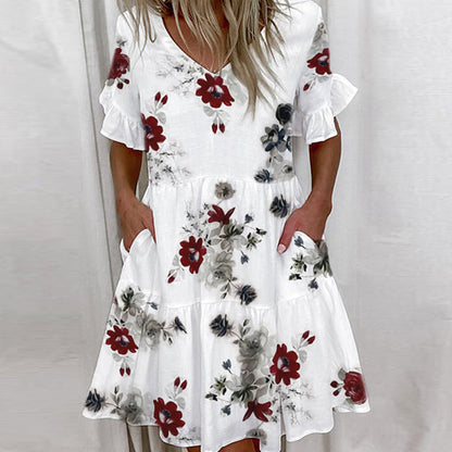 Ruffle Pattern Casual Dress