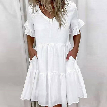 Ruffle Pattern Casual Dress