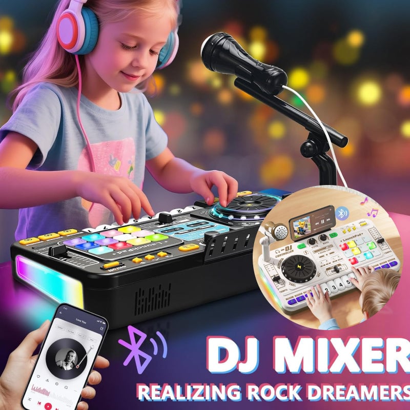 Kids DJ Mixer Table With Microphone