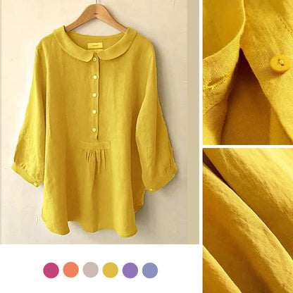 Women's Seven-Sleeve Cotton Linen Shirt