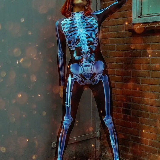 Halloween Sexy Skull Bodysuit
