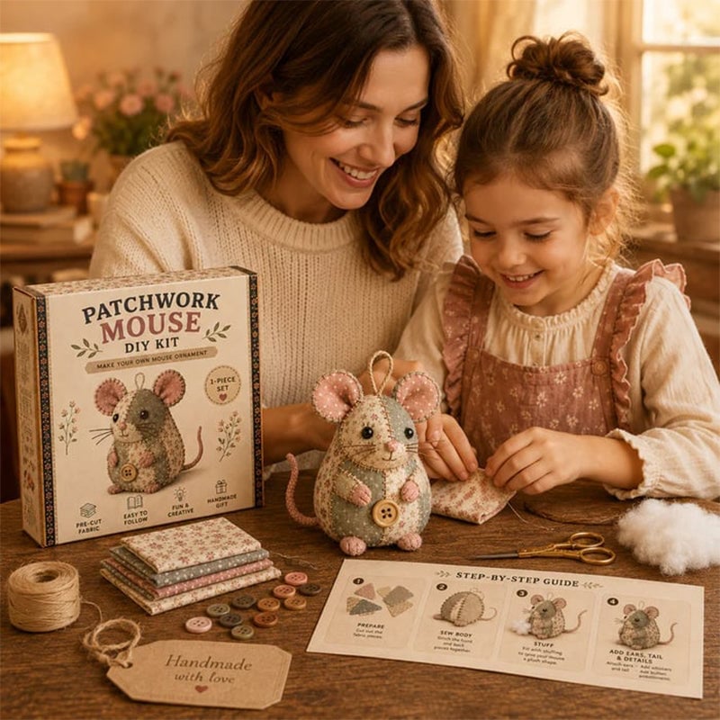 Charming Patchwork Mouse DIY Kit