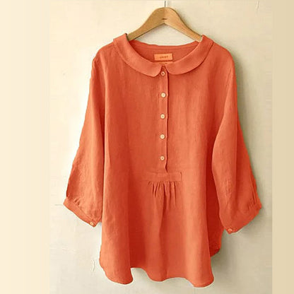 Women's Seven-Sleeve Cotton Linen Shirt