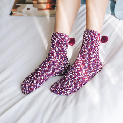 Coral Fleece Cupcake Socks