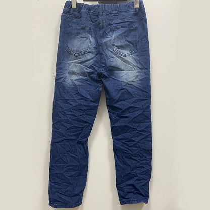 Ripped Drawstring Elasticated Waist Washed Jeans
