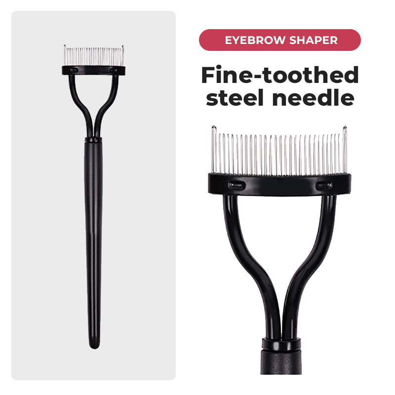 Portable Semi-Curved Steel Pin Eyelash Comb