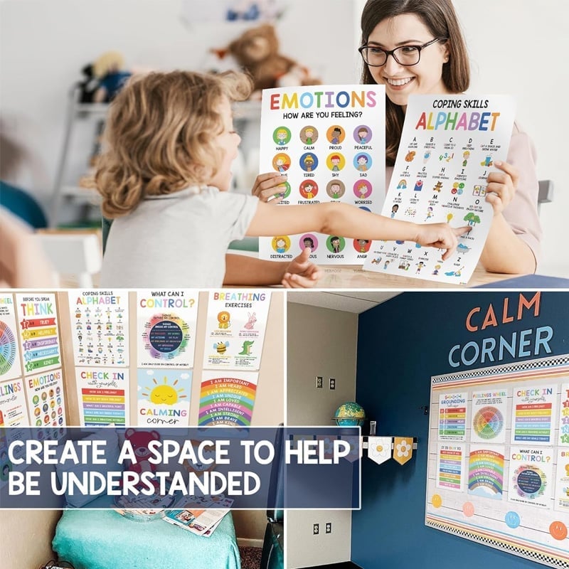 🧘‍♀️ Calming Corner Poster Set 🧠