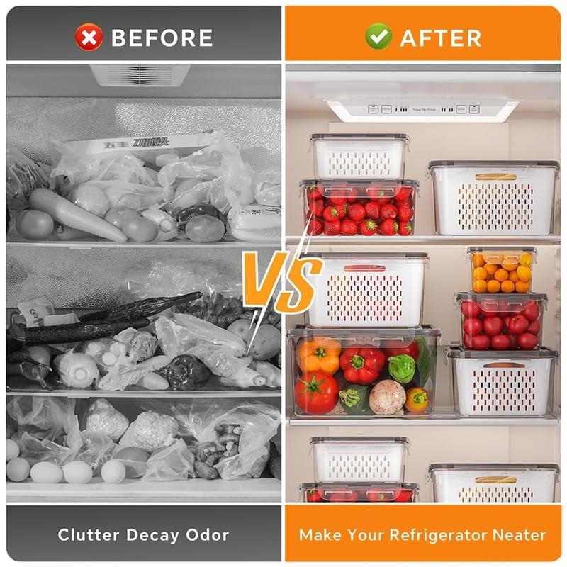 Food Storage Containers for Fridge with Removable Colander