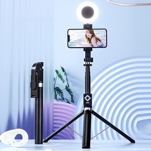 Selfie Stick with LED Fill Light
