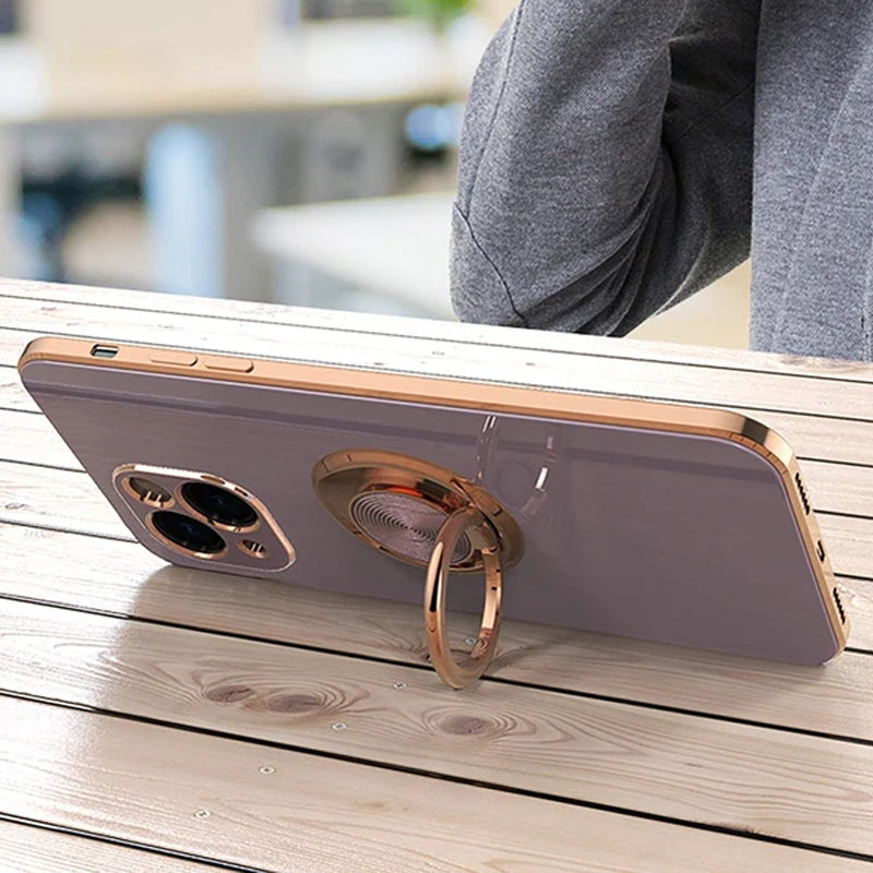 Plated Case with Ring For iPhone