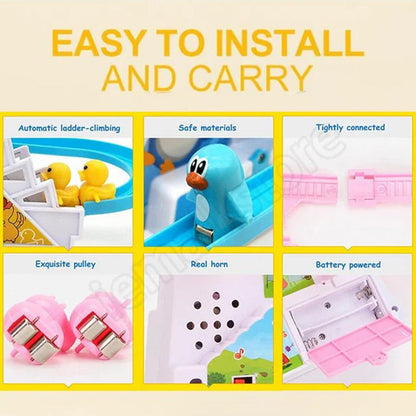 Funny Automatic Stair-Climbing Ducklings Cartoon Race Track Set