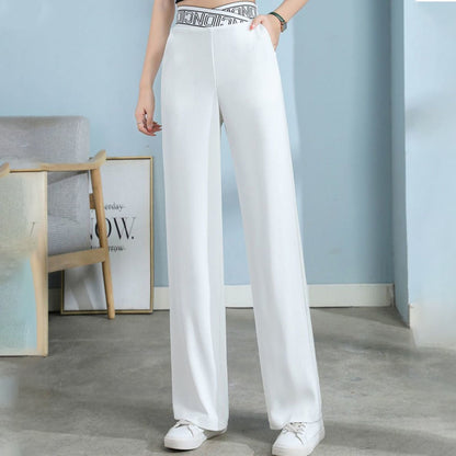 Letter High Waist Wide Leg Pants