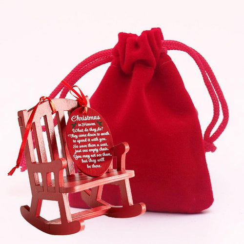 Christmas Wooden Craft Small Rocking Chair Ornament