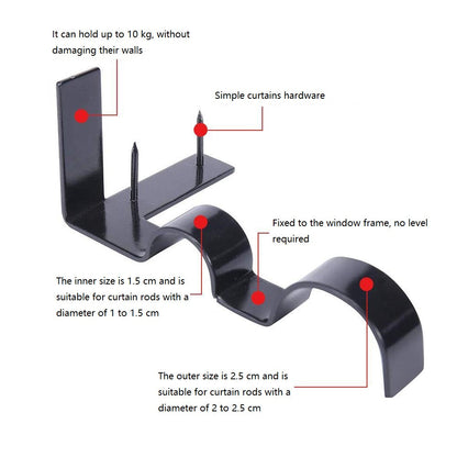 Curtain Rod Brackets (2 pcs)
