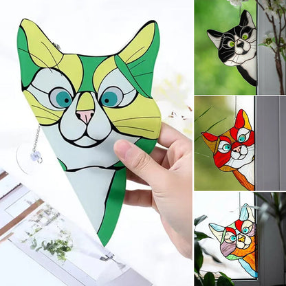 Handmade Stain Cat Suncatcher For Window