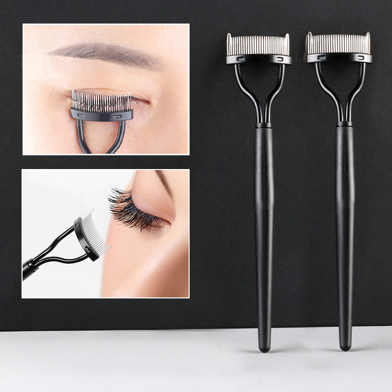 Portable Semi-Curved Steel Pin Eyelash Comb