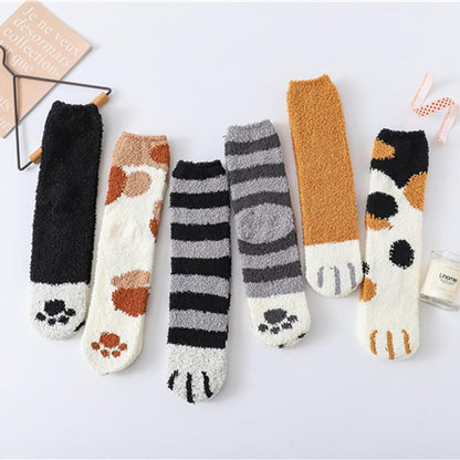 Fluffy Fuzzy Cat Claw Socks
