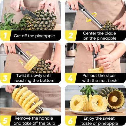 Upgraded Stainless Steel Pineapple Corer – Reinforced Thick Blade Core Remover for Easy Fruit Rings