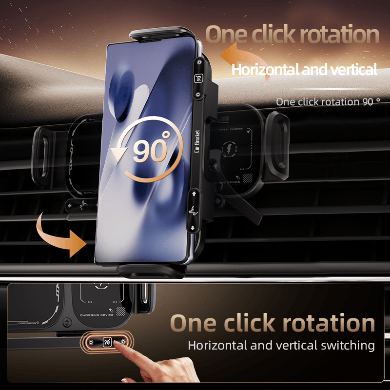 Wireless Charging Rotating Car Mount
