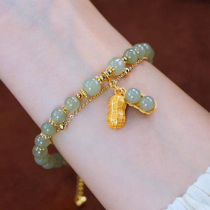 Double Chain Natural Jade Bracelet