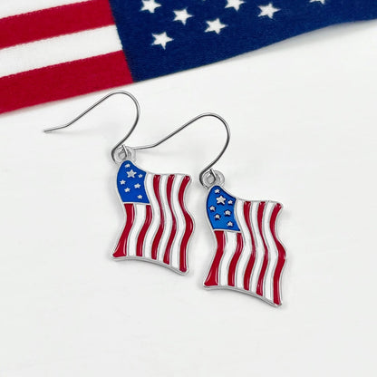 Adorable American Flag Earrings