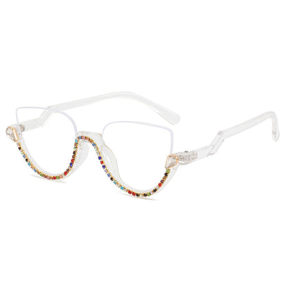 Cat-eye White-Diamond Eyeglasses for Women