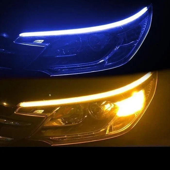 Flexible DRL LED Night & Daytime Running Light Strip (No Disassembling Needed)