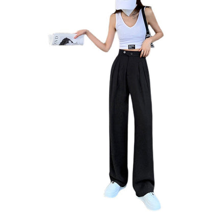 Solid Color Casual Wide Leg Pants
