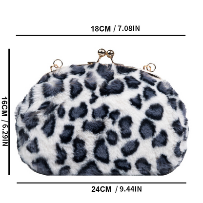 Leopard Print Plush Crossbody Bag