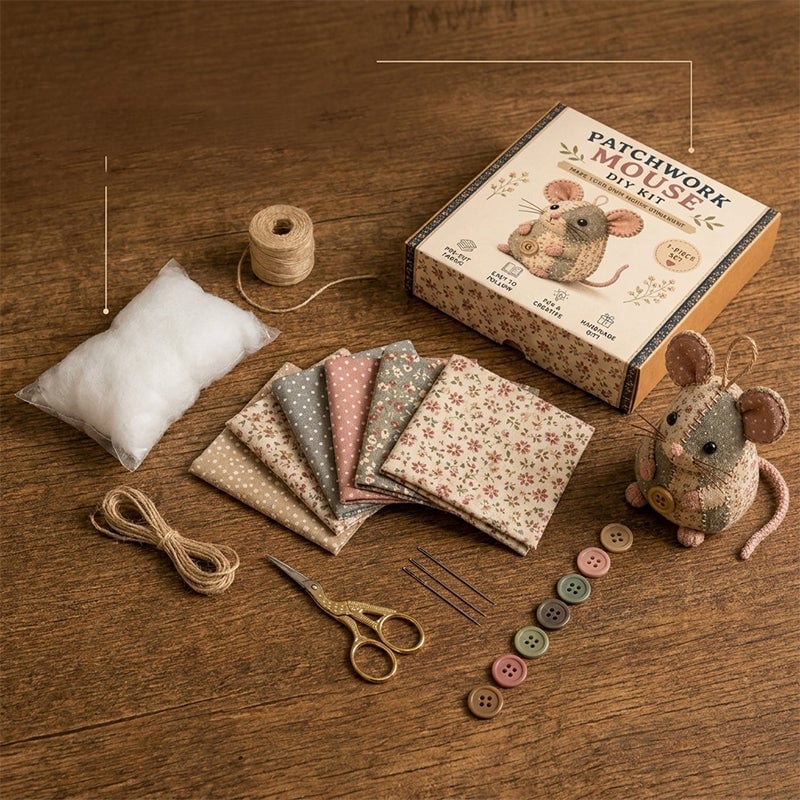 Charming Patchwork Mouse DIY Kit