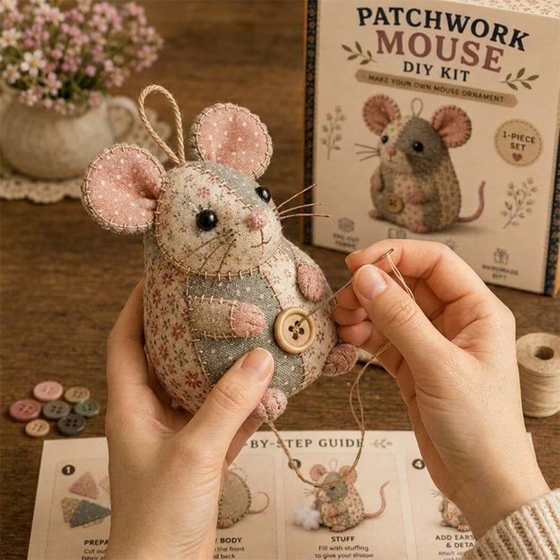 Charming Patchwork Mouse DIY Kit
