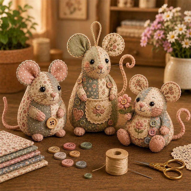 Charming Patchwork Mouse DIY Kit