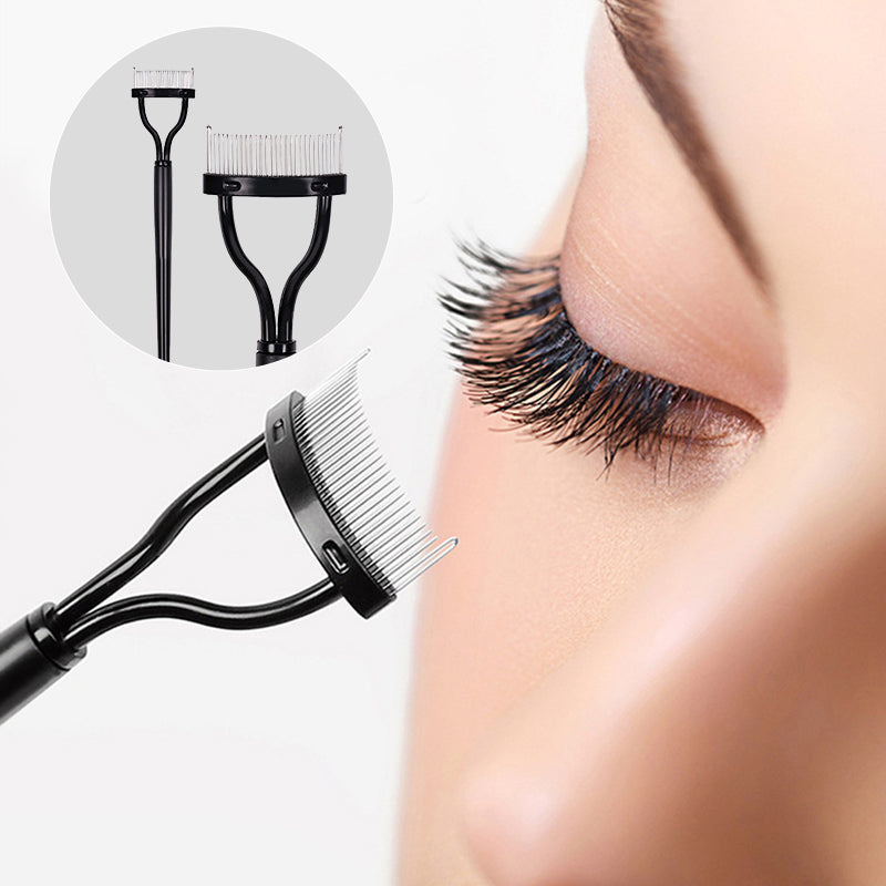 Portable Semi-Curved Steel Pin Eyelash Comb